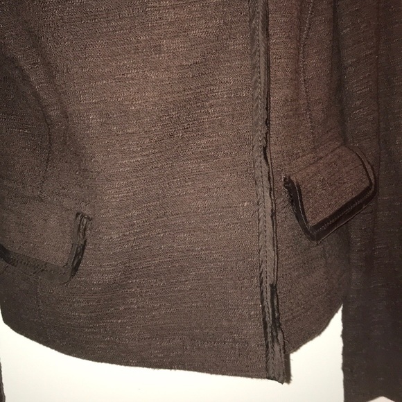 BANANA REPUBLIC Brown Crop Blazer/Jacket~sz 8~EUC - Picture 3 of 8